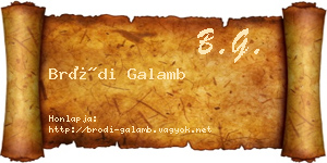 Bródi Galamb névjegykártya